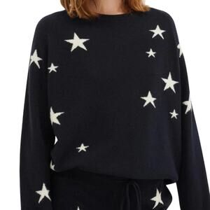 chinti and parker Cashmere Star Sweater in Black size XS White Stars Slouchy